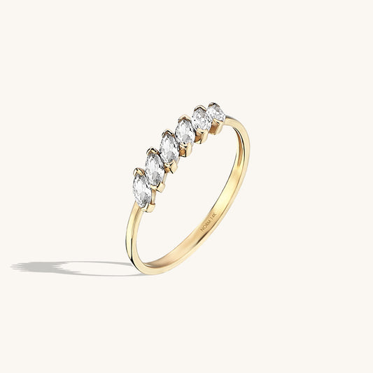 Marquise Wedding Ring in Gold