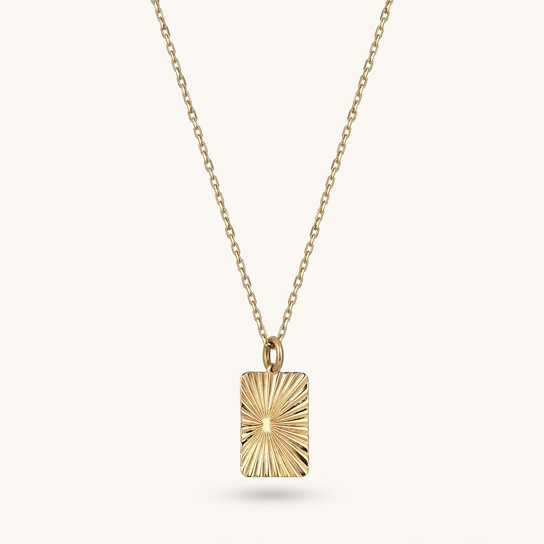 Rectangle Sun Necklace in Gold