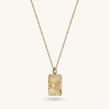 Rectangle Sun Necklace in Gold