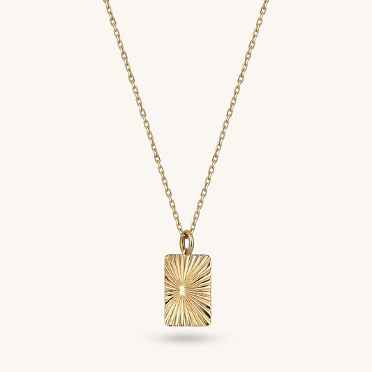 Rectangle Sun Necklace in Gold