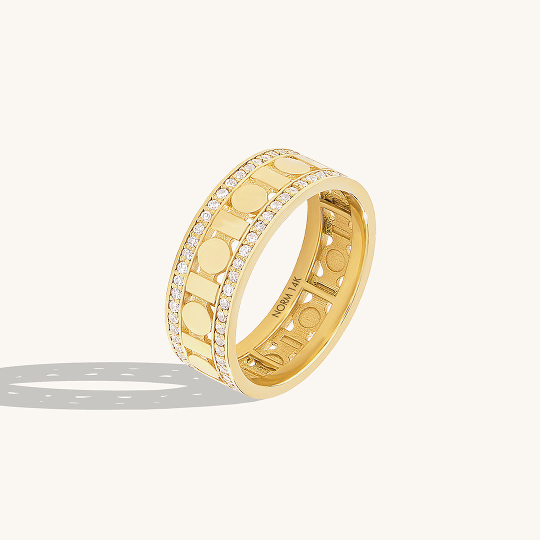 Art Deco Wedding Band in Gold