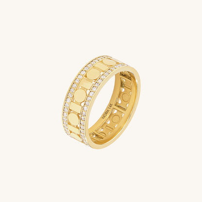 Art Deco Wedding Band in Gold