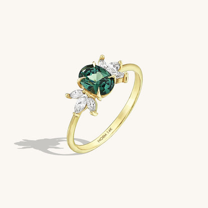Alexandrite Flower Ring in Gold