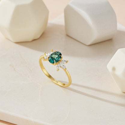 Alexandrite Flower Ring in Gold