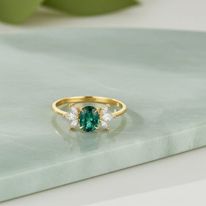 Alexandrite Flower Ring in Gold