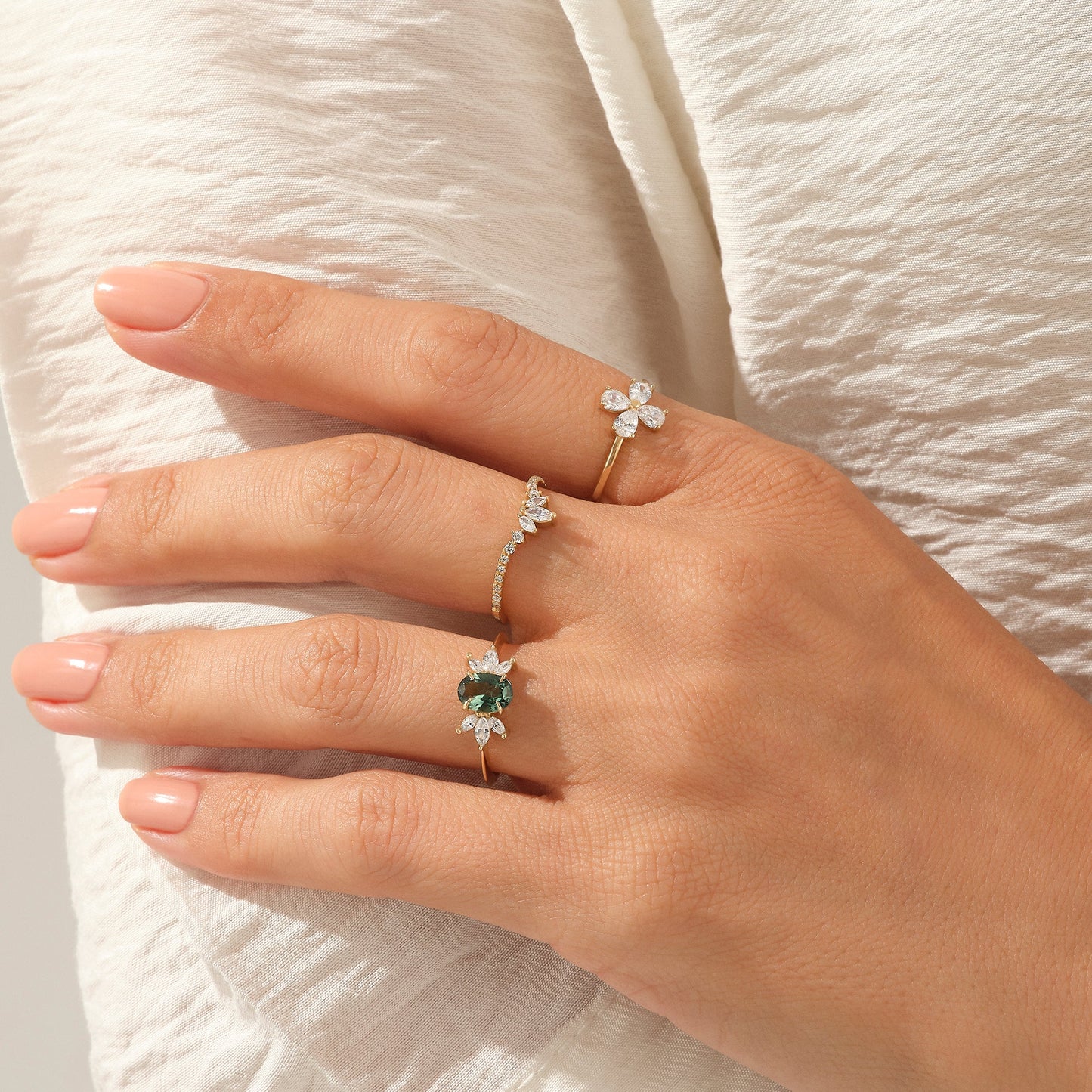 Alexandrite Flower Ring in Gold