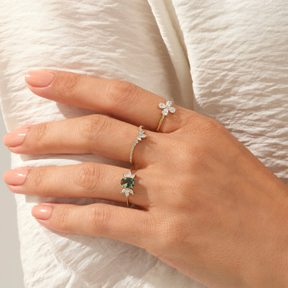 Alexandrite Flower Ring in Gold