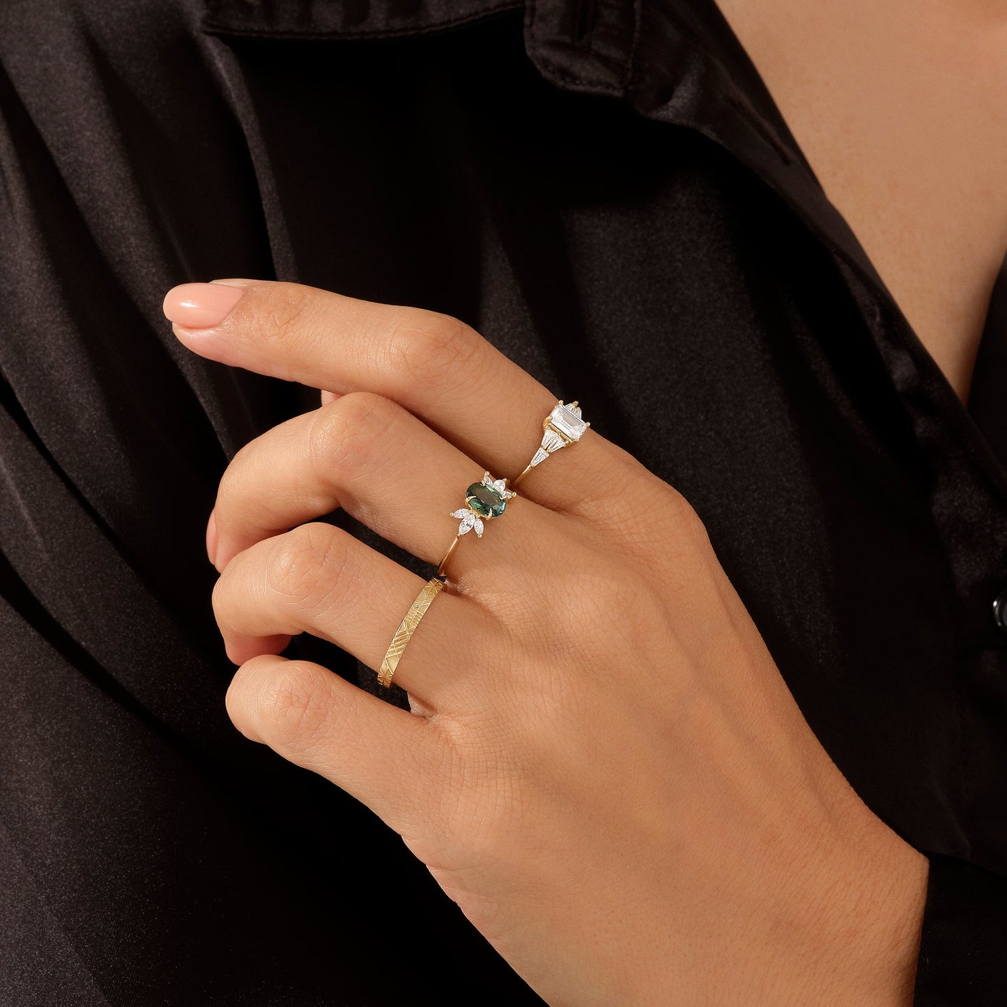 Alexandrite Flower Ring in Gold