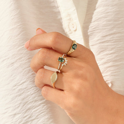 Alexandrite Oval Solitaire Ring in Gold