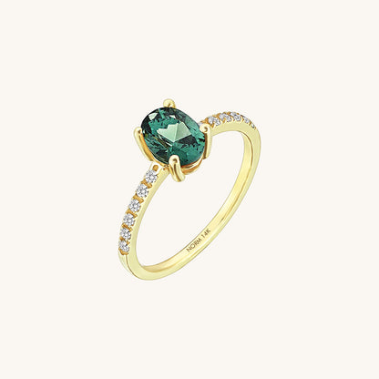 Alexandrite Oval Solitaire Ring in Gold
