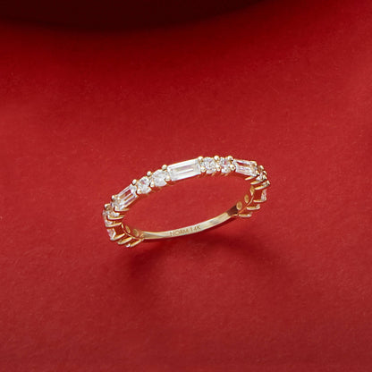 Alternating Baguette Ring in Gold