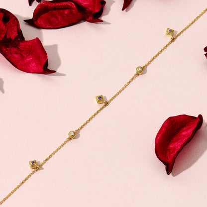 Amethyst Talisman Bracelet in Gold