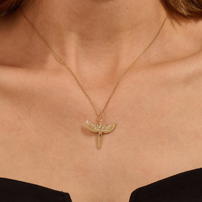 Angel Sword Necklace in Gold