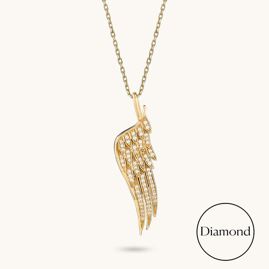 Angel Wing Diamond Necklace in Gold