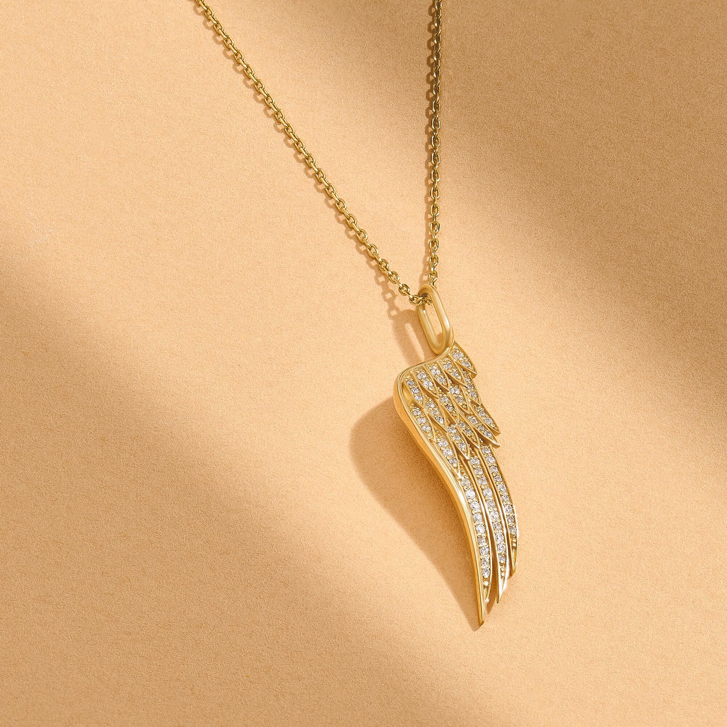 Angel Wing Diamond Necklace in Gold