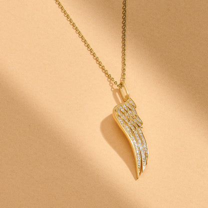Angel Wing Diamond Necklace in Gold