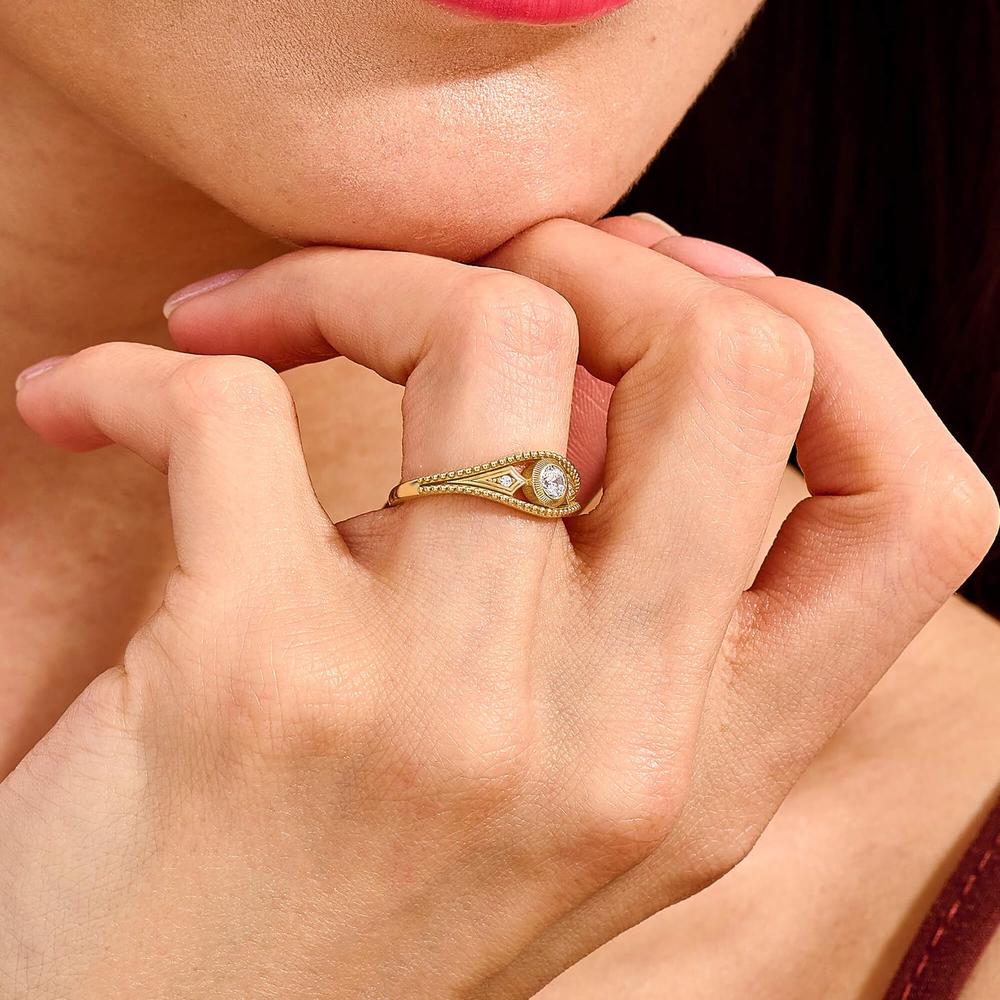 Antique Bezel Signet Ring in Gold