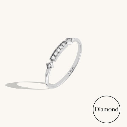 Art Deco Diamond Princess Band in Gold