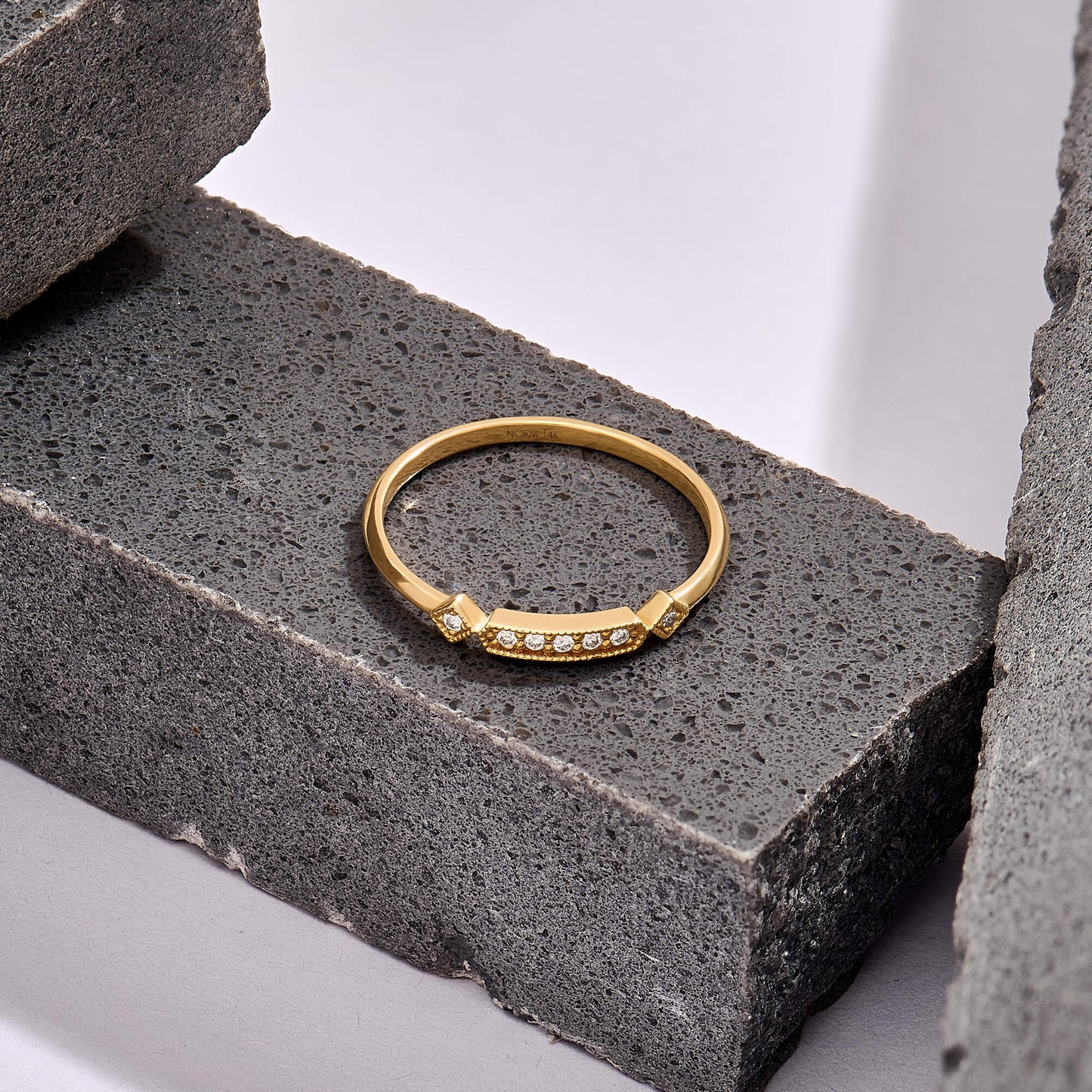 Art Deco Diamond Princess Band in Gold