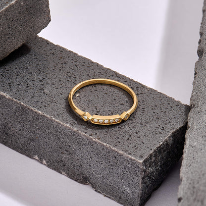 Art Deco Diamond Princess Band in Gold