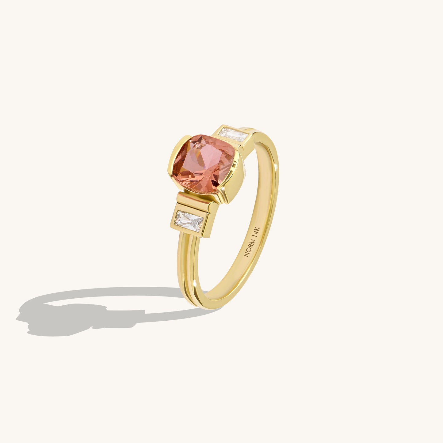 Art Deco Padparadscha Ring in Gold