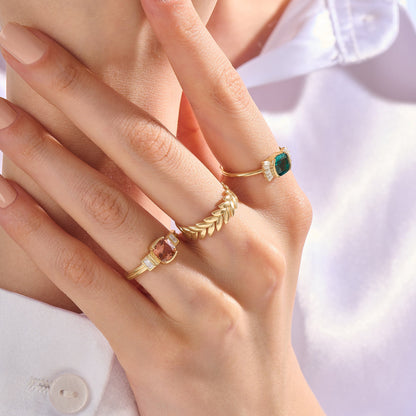 Art Deco Padparadscha Ring in Gold