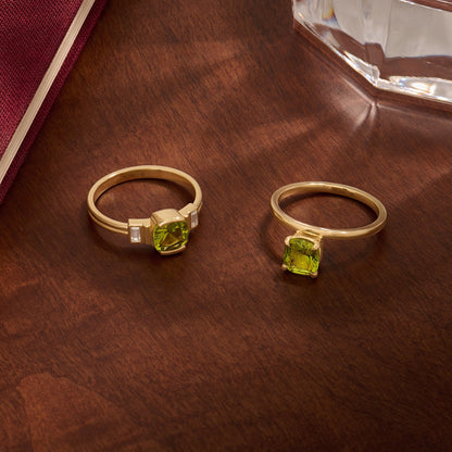 Art Deco Peridot Ring in Gold