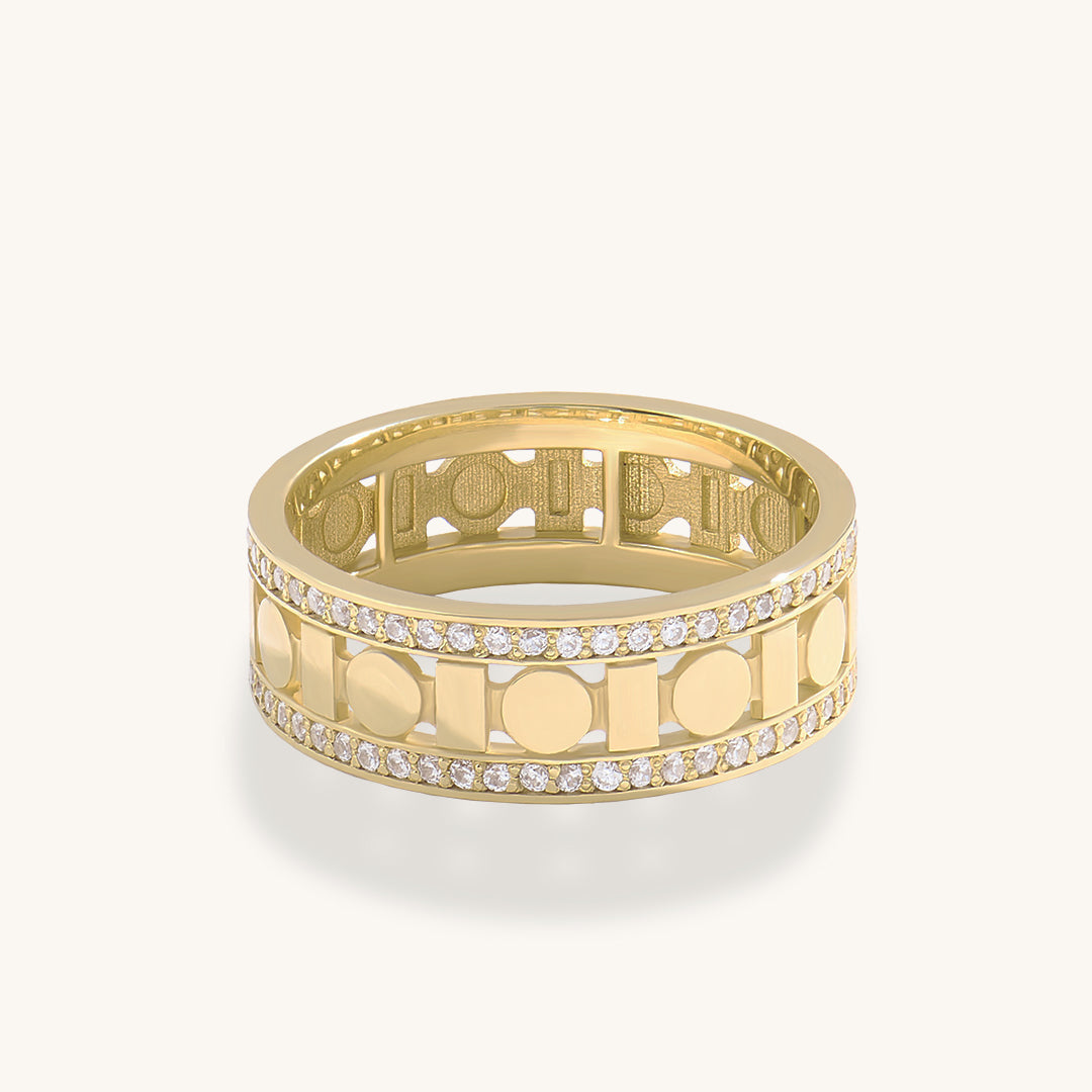 Art Deco Wedding Band in Gold