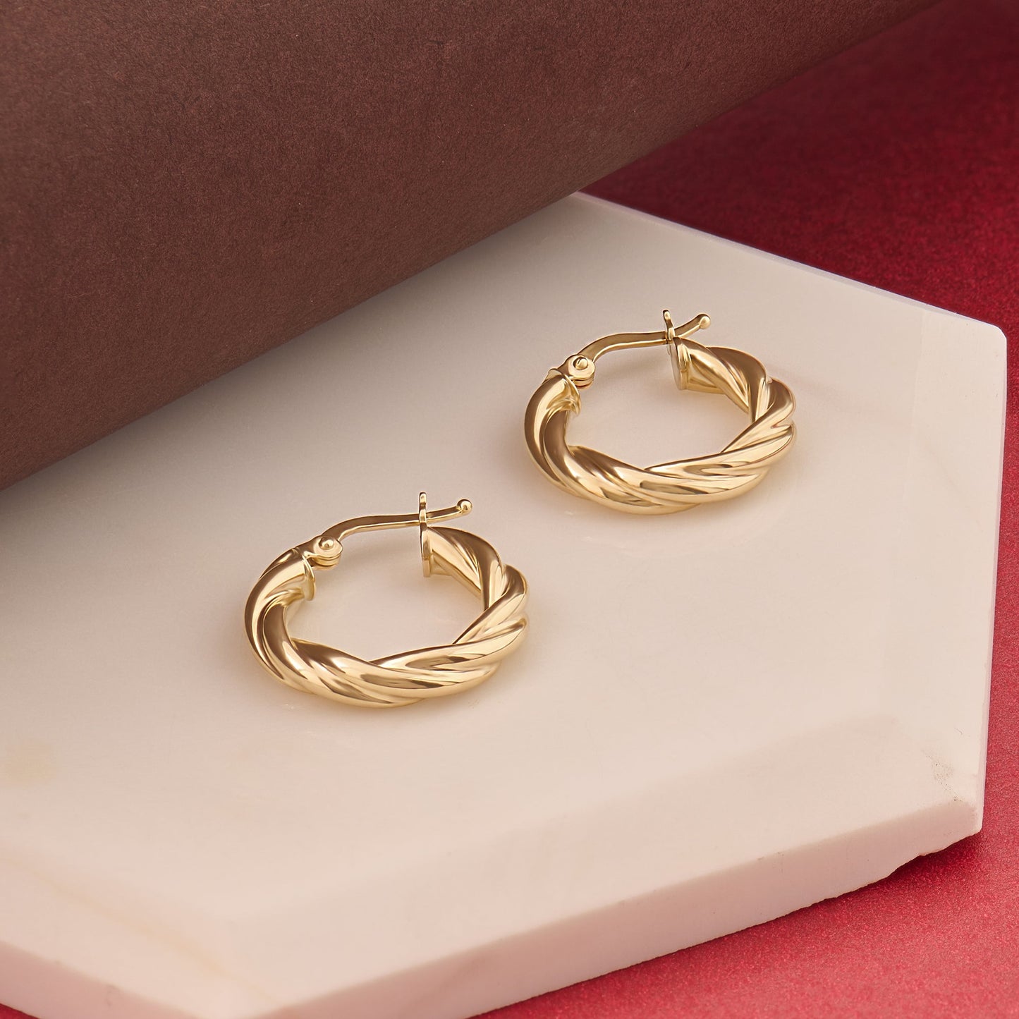 Auger Hoop Earrings in Gold