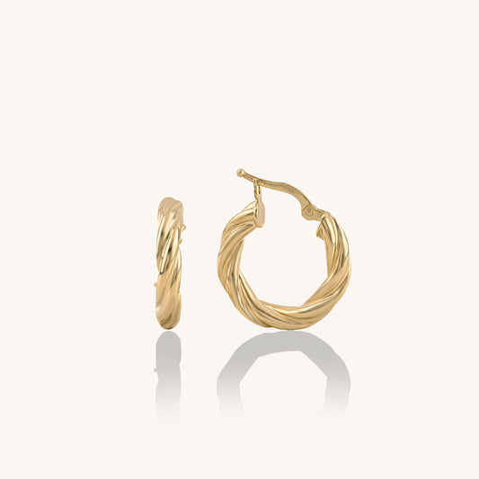 Auger Hoop Earrings in Gold