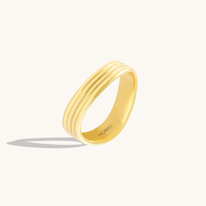 Axis Wave Band Ring - Gold Vermeil