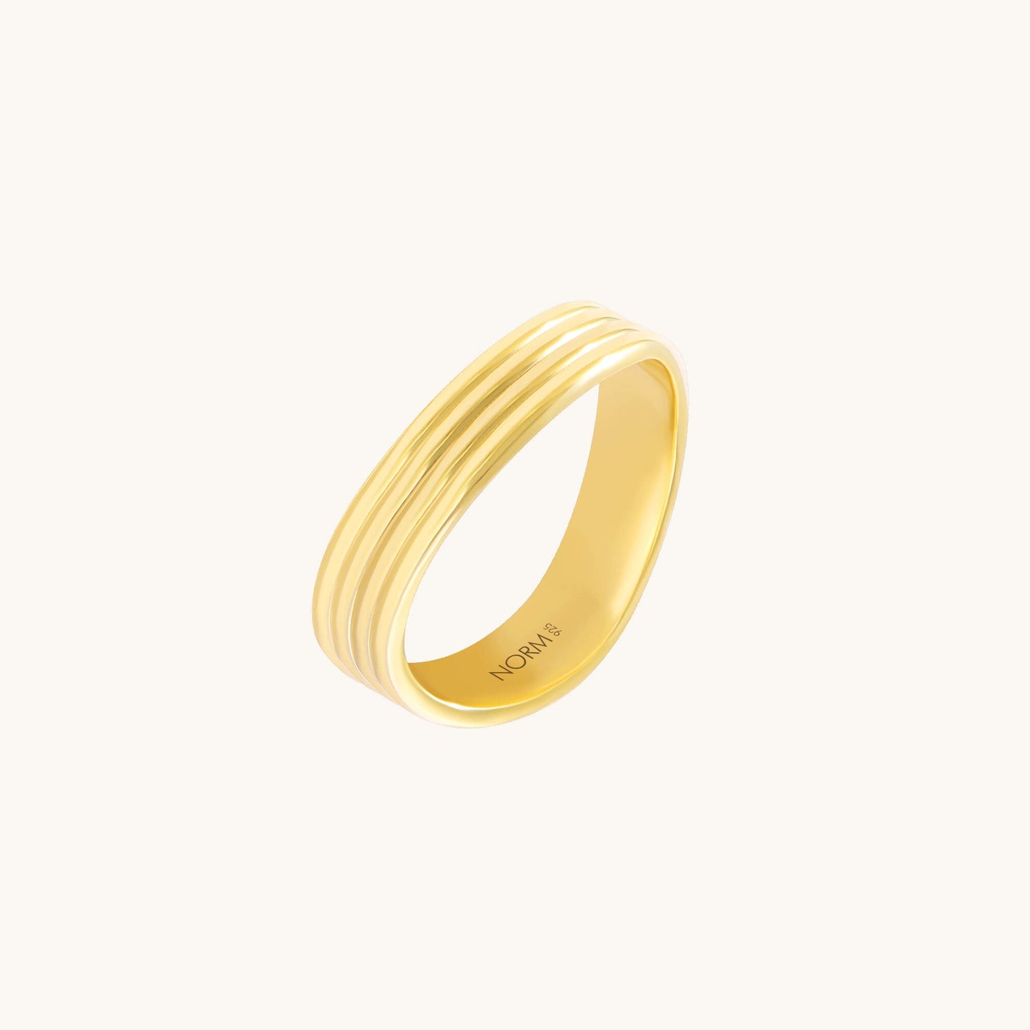 Axis Wave Band Ring - Gold Vermeil