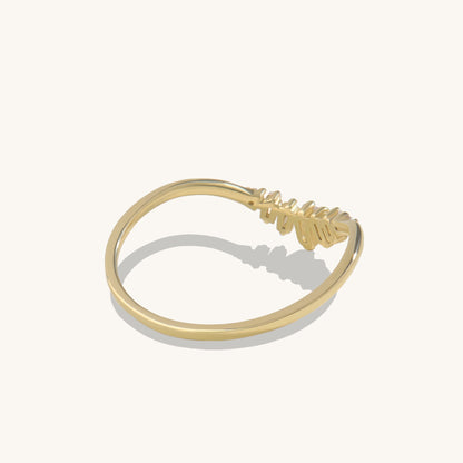 Baguette Chevron Ring in Gold