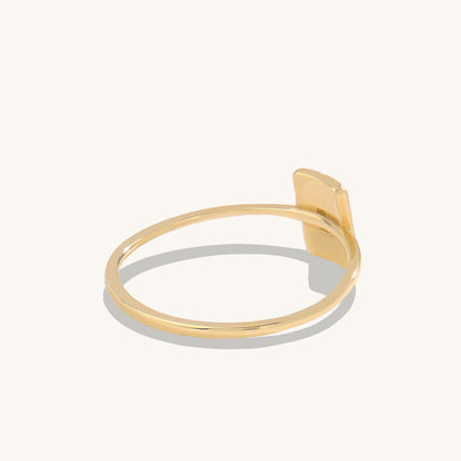 Baguette Diamond Rectangle Ring in Gold