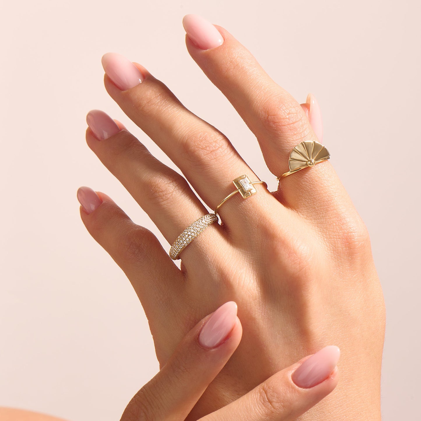 Baguette Diamond Rectangle Ring in Gold