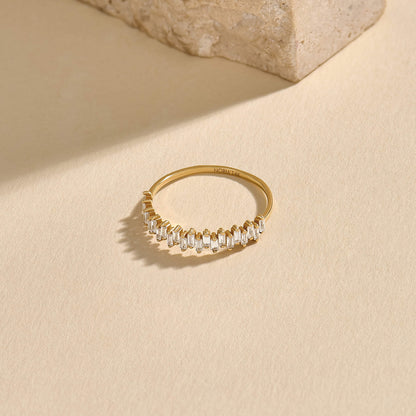 Baguette Half Eternity Ring in Gold