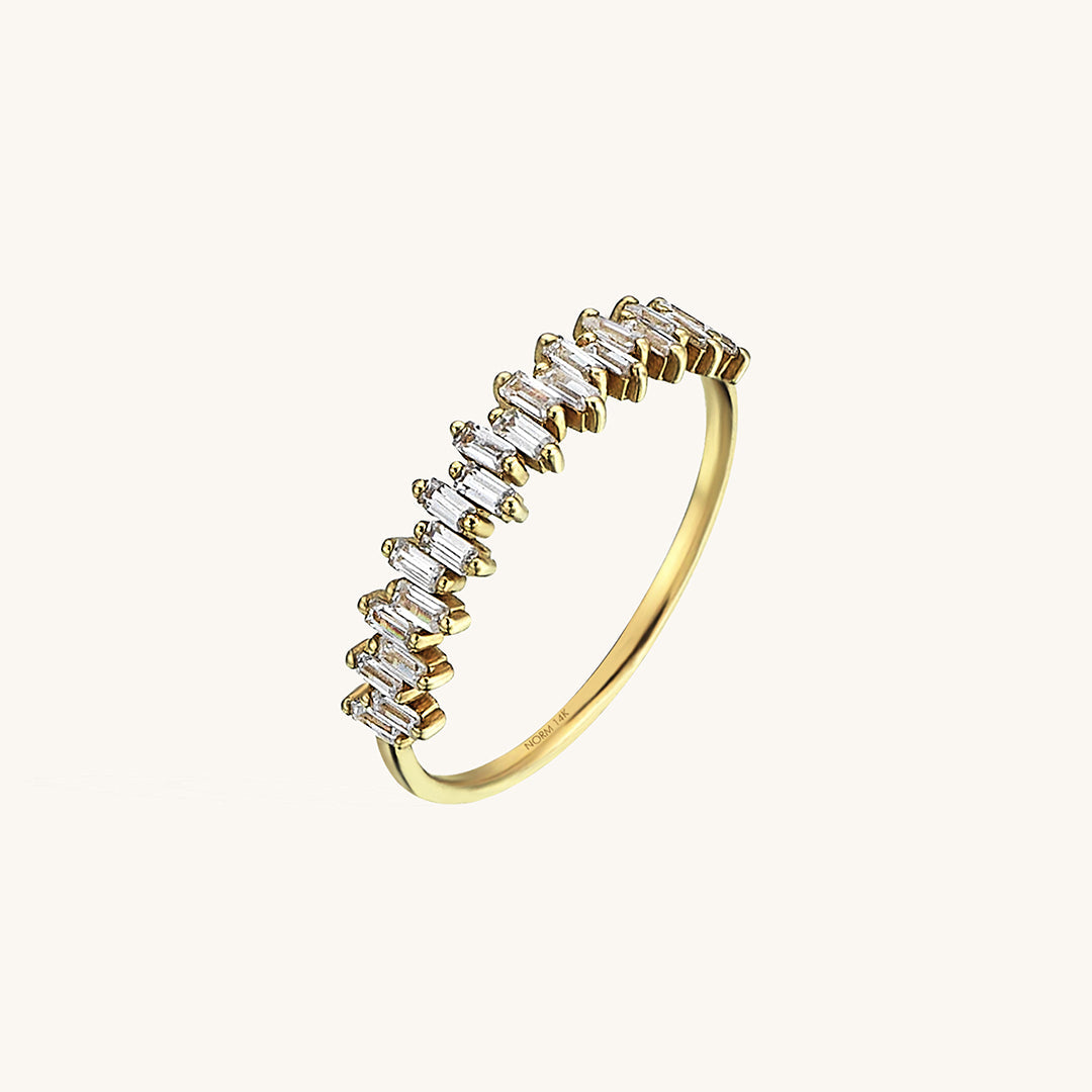Baguette Half Eternity Ring in Gold
