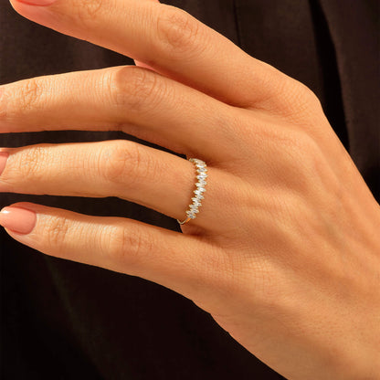 Baguette Half Eternity Ring in Gold