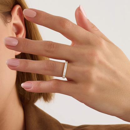 Baguette Half Eternity Wedding Band in Gold