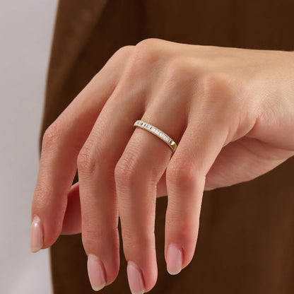 Baguette Half Eternity Wedding Band in Gold