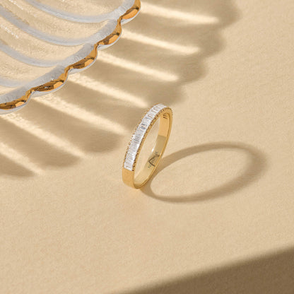 Baguette Half Eternity Wedding Band in Gold