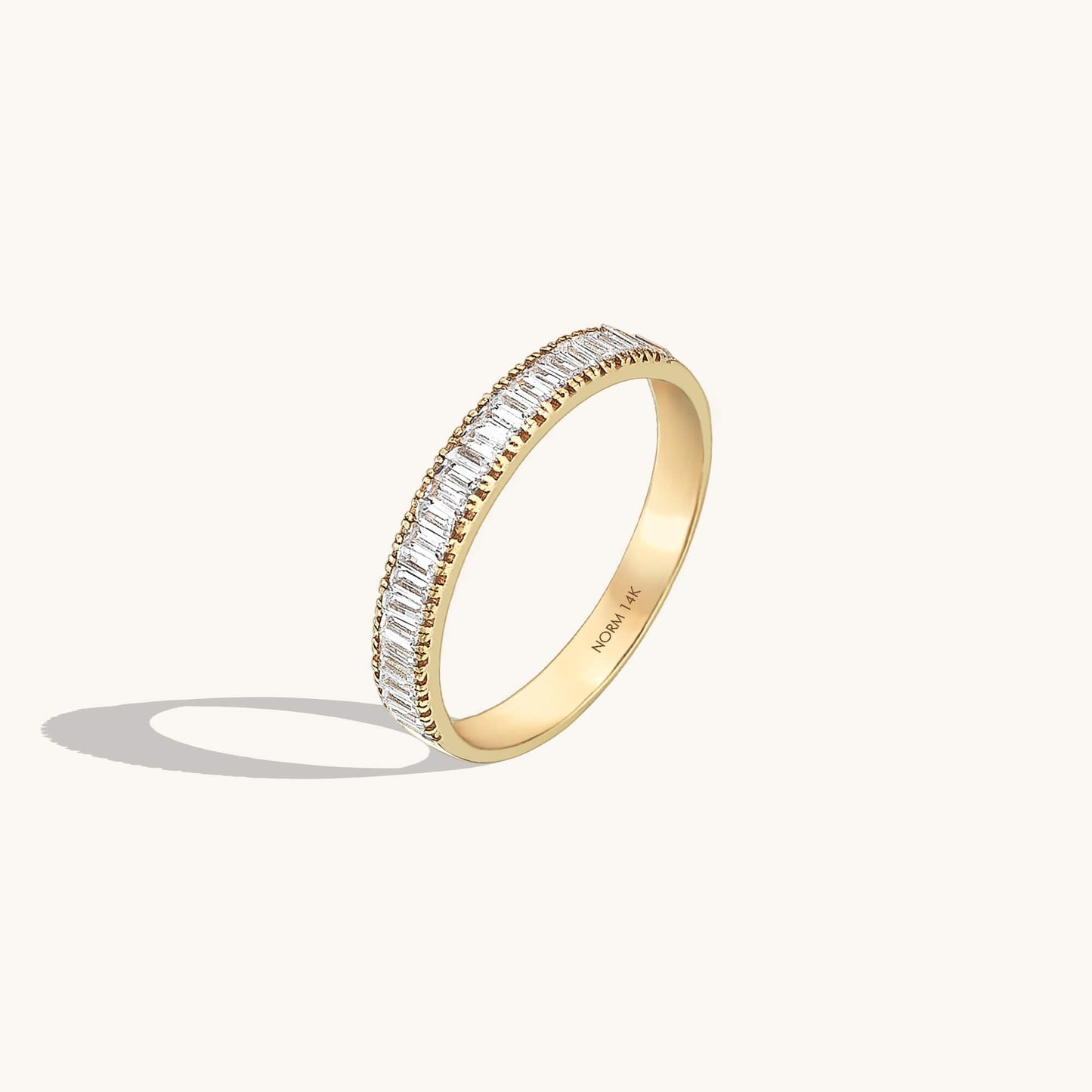 Baguette Half Eternity Wedding Band in Gold