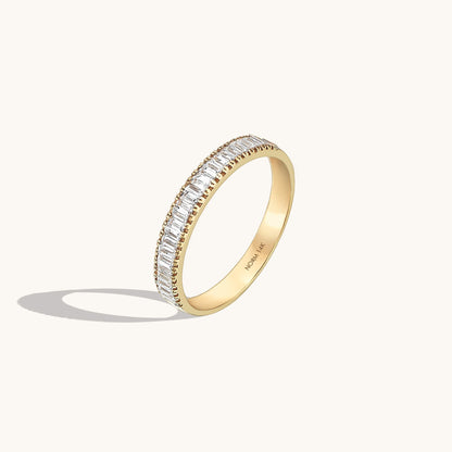 Baguette Half Eternity Wedding Band in Gold