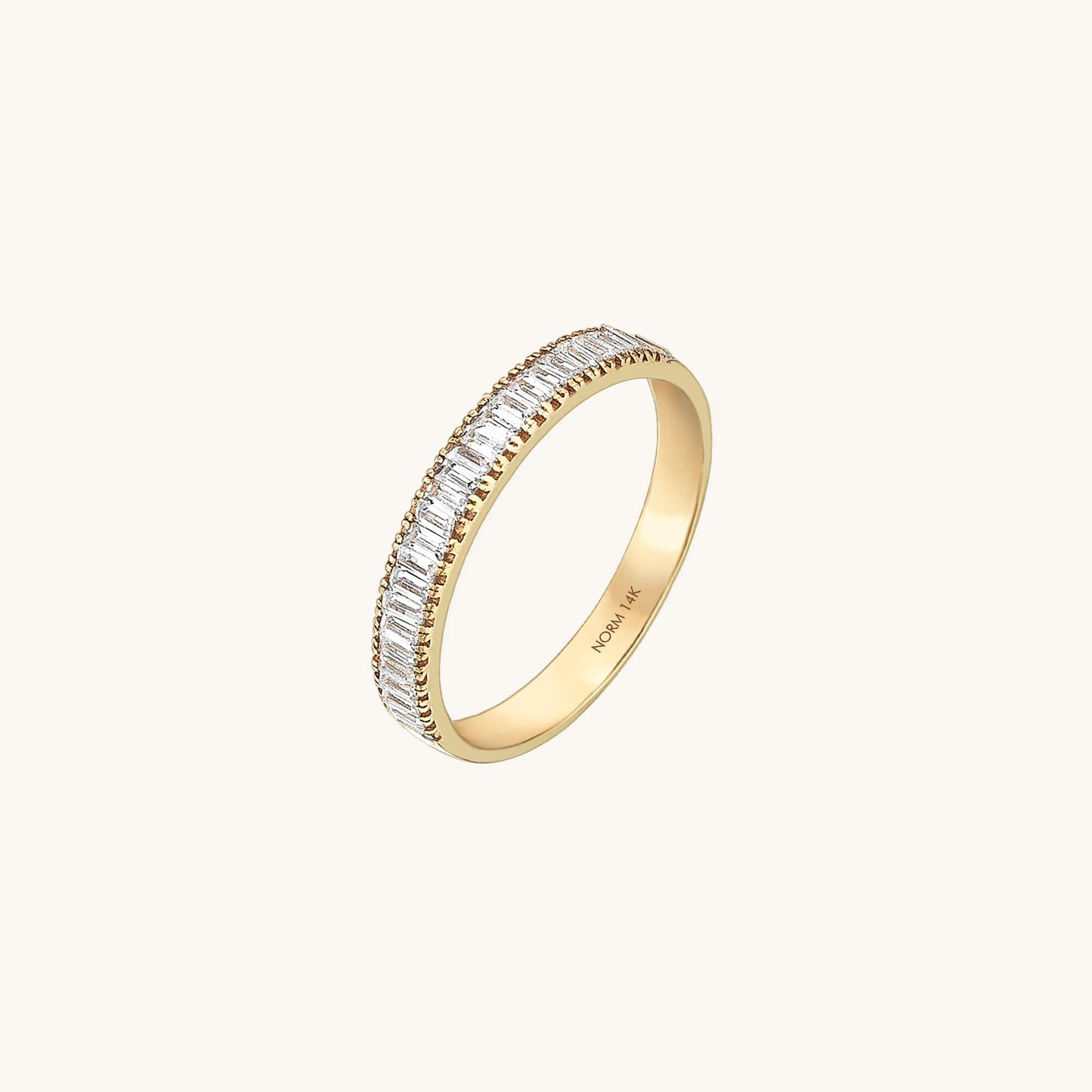 Baguette Half Eternity Wedding Band in Gold