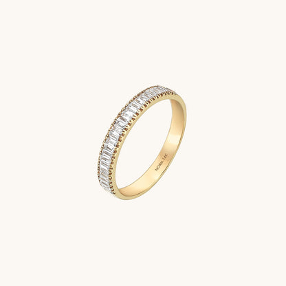 Baguette Half Eternity Wedding Band in Gold