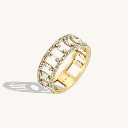 Baguette Ladder Ring in Gold