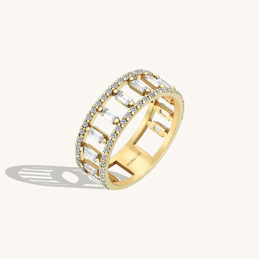 Baguette Ladder Ring in Gold
