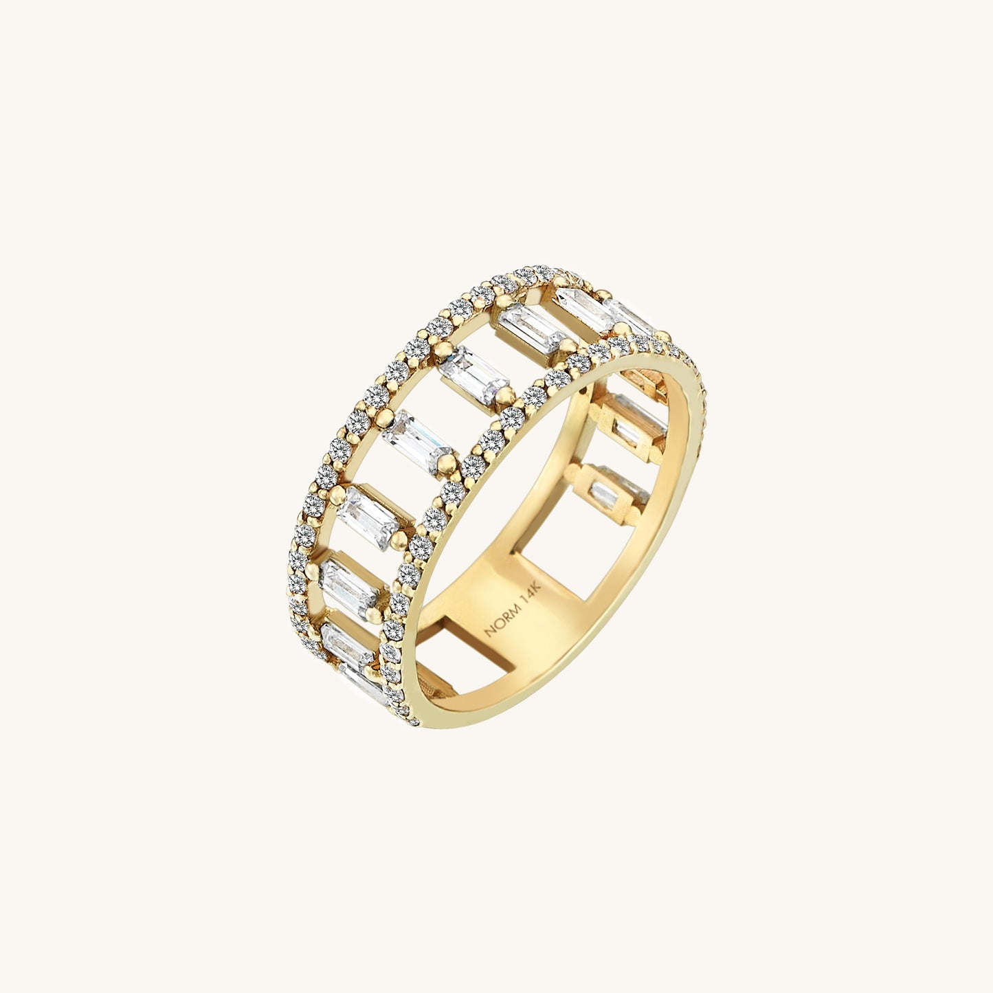 Baguette Ladder Ring in Gold