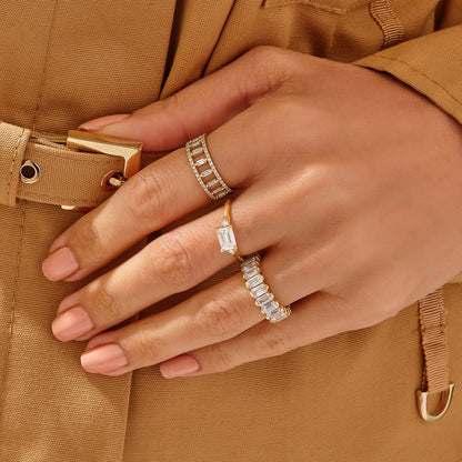 Baguette Ladder Ring in Gold