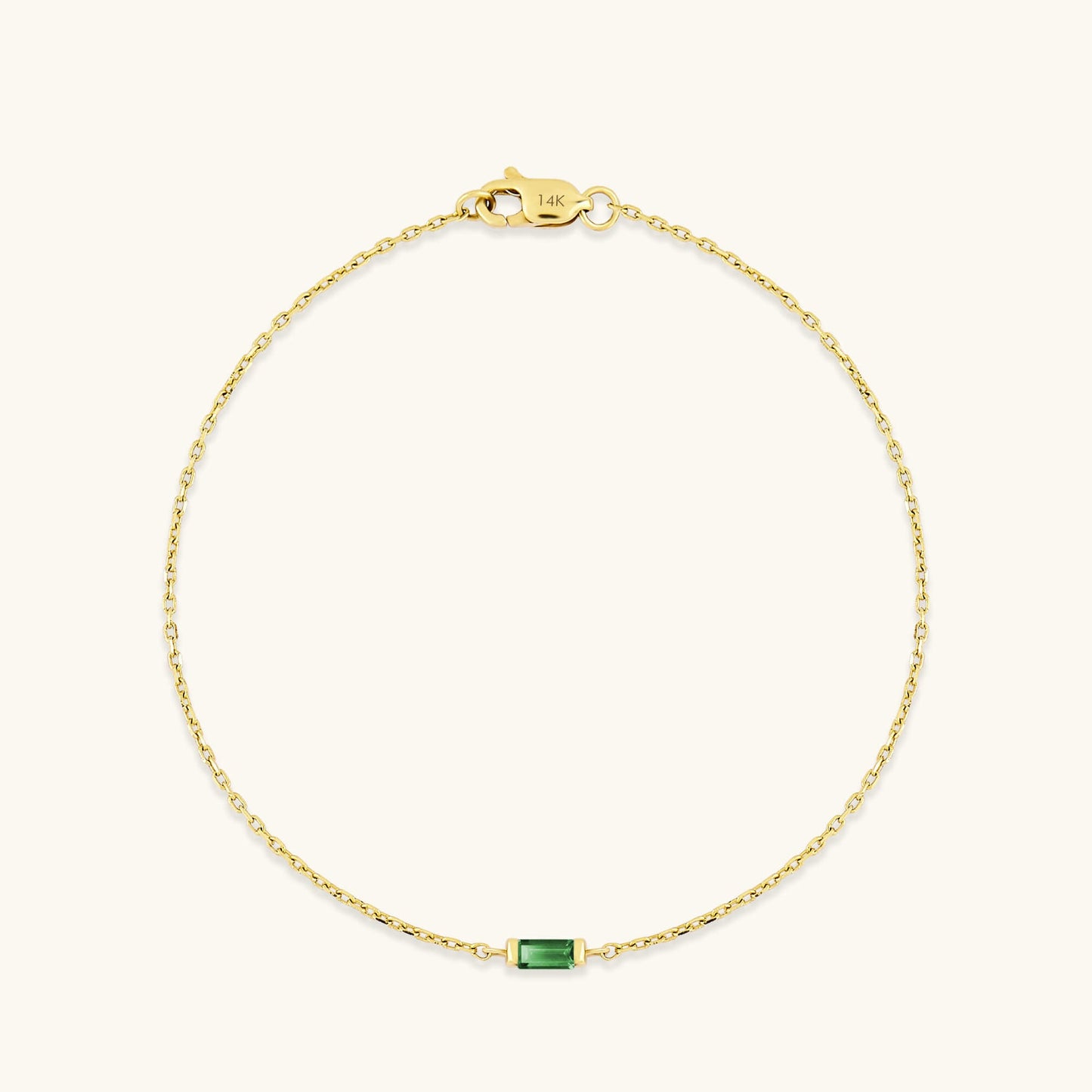 Baguette Birthstone Bracelet in Gold